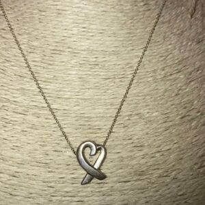 Tiffany & Co. Paloma Picasso 925 Sterling Silver Loving Heart Necklace 16"
